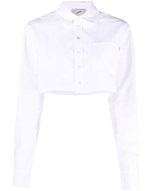Coperni White Cropped Cotton Shirt