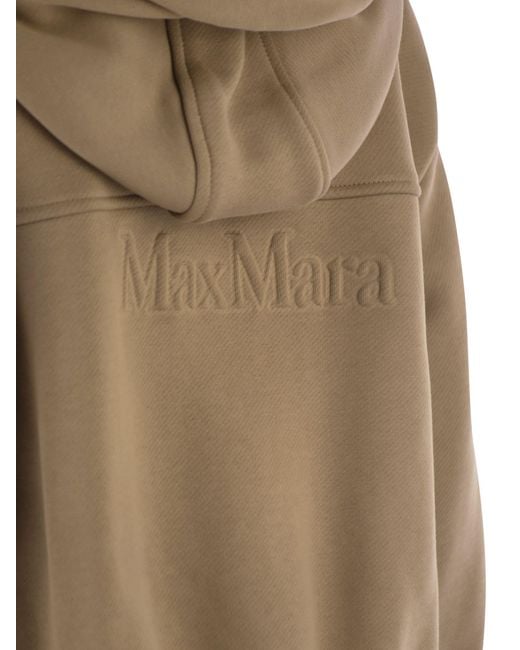Max Mara Brown Omelia Cotton Hooded Sweatshirt