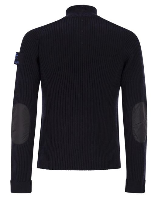 Premiata Blue Wool Cardigan With Zip for men