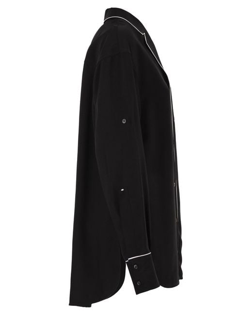 Sportmax Black Spxcocco – Fluid Viscose Shirt With Contrast Piping