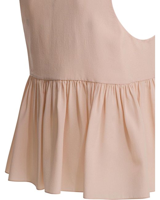 Chloé Pink Silk Crepe De Chine Top