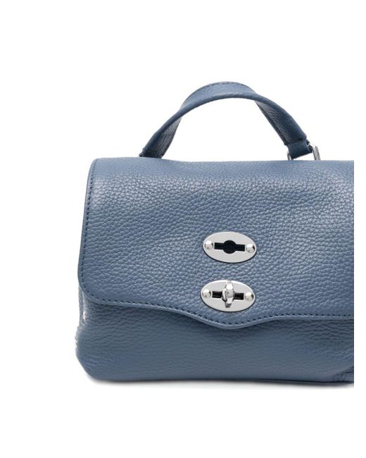 Zanellato Postina Dagelijkse Babyleer Handtas in het Blue