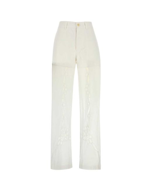 MARINE SERRE White Cotton Pant