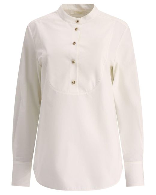 Chloé White Chloé Tuxedo -Shirt