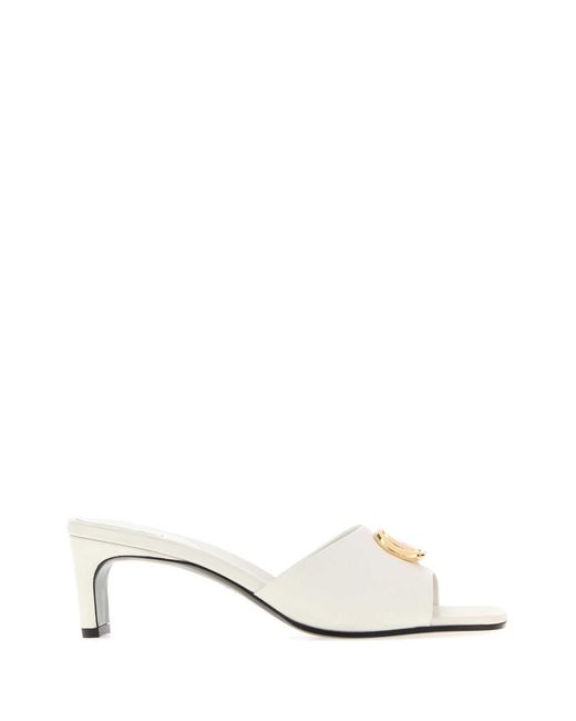 Gucci White Solid Bamboo Heels