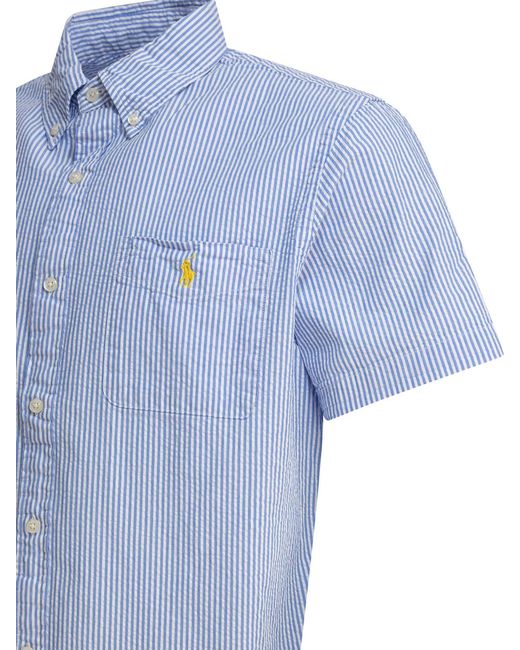 Polo Ralph Lauren Blue Seersucker Shirt for men
