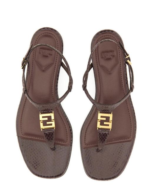 Fendi Natural Sandal "Ffold"