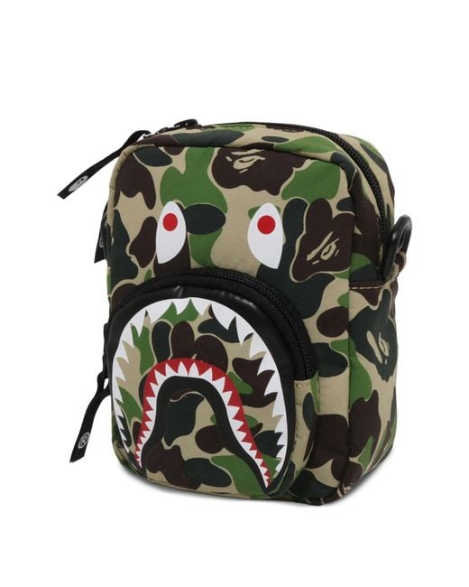 A Bathing Ape White Abc Camo Shark Mini Bag M