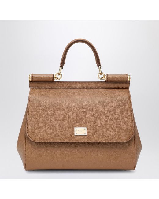 Dolce & Gabbana Brown Large Caramel Sicily Hand Bag