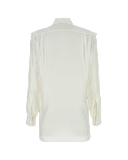Burberry White Silk Shirt