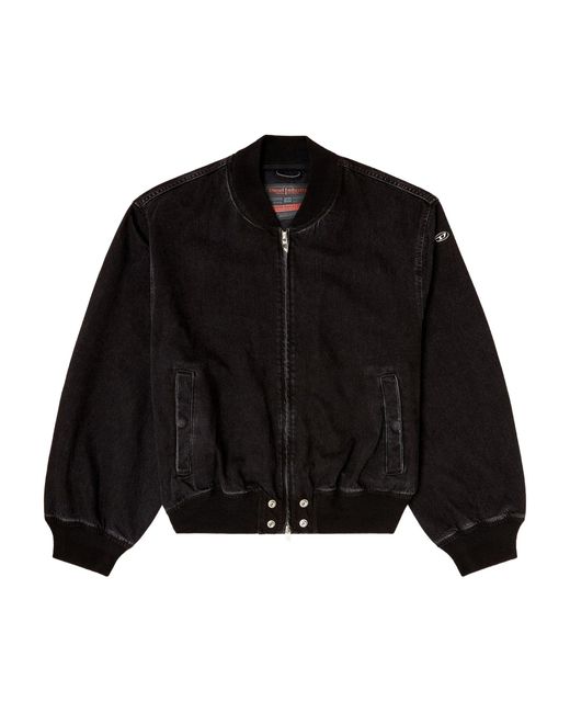 DIESEL D-Guz Geribbeld Denim Bomberjack in het Black