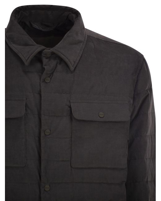 Herno Black Shirt-Style Down Jacket for men