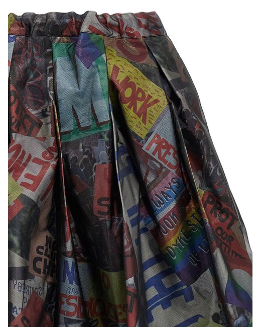 Comme des Garçons Gestructureerde Midi Rok in het Multicolor