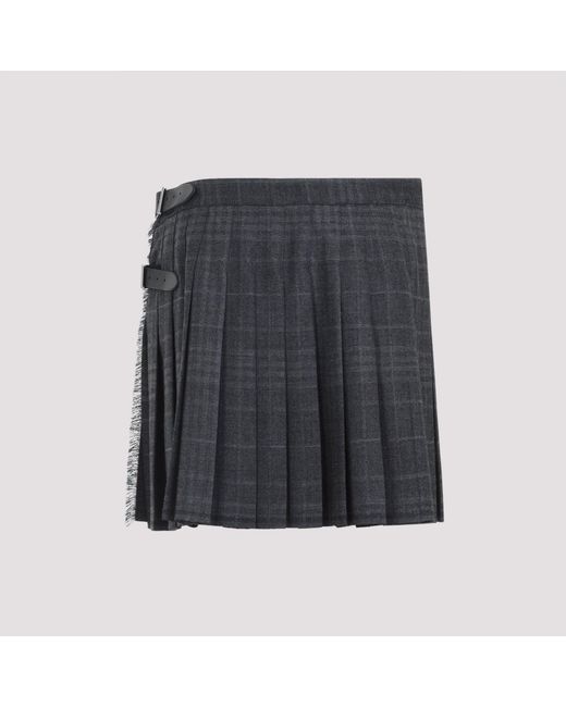 Balenciaga Black Pleated Wool Mini Skirt