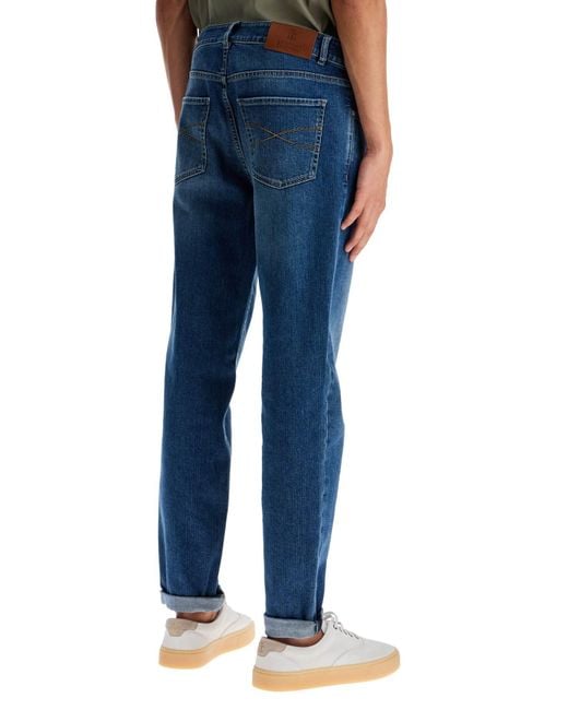 Brunello Cucinelli Blue Traditional Fit Jeans for men