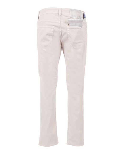Jacob Cohen Natural 5 Pockets Slim Fit Pants Cotton Polyester Elastane Jean for men