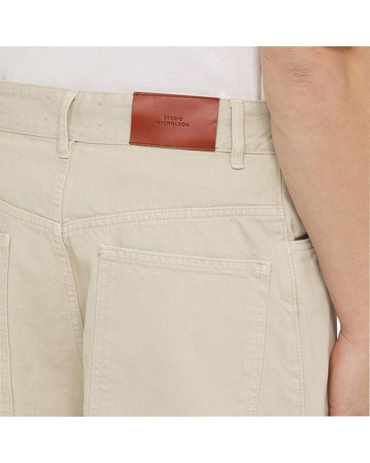 Studio Nicholson Natural Recycled Cotton Blend Bermuda Shorts for men
