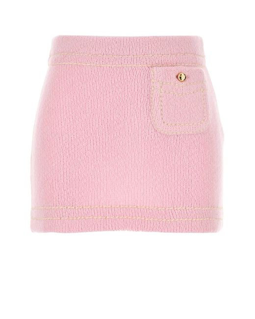 Prada Pink Cashmere Mini Skirt