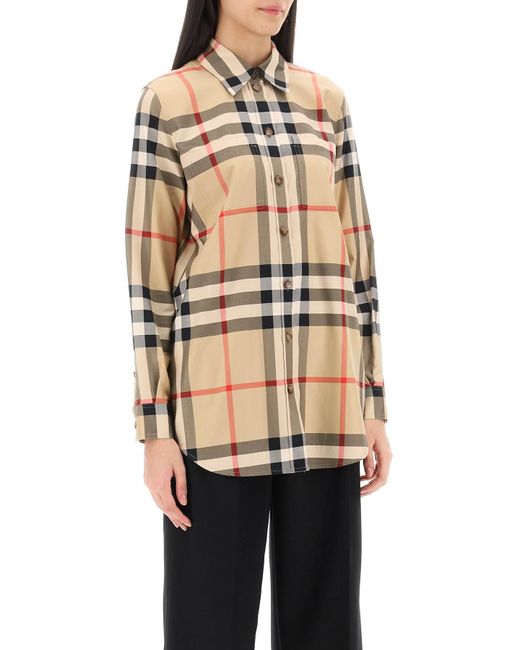 Burberry Paola Check Shirt in het Natural