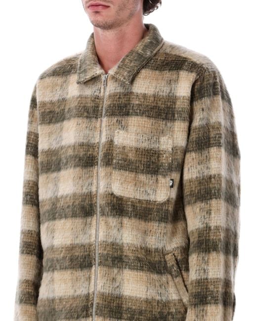 Huf Blue Megablast Plaid Fuzzy Jacket for men