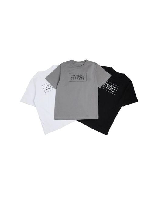 Paquete tres camisetas de logotipo MM6 by Maison Margiela de color Gray