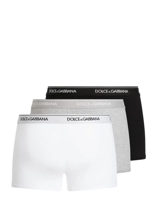 Dolce & Gabbana Black Set Of 3 Stretch Jersey Boxer Shorts