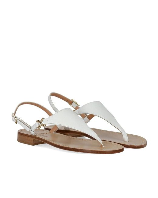 Paolo Ferrara White Thong Sandal
