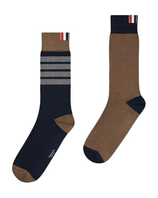 Thom Browne Gray Funmix Mid Calf Socks