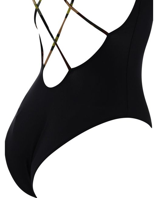 Emilio Pucci Black Iride-Print Swimsuit