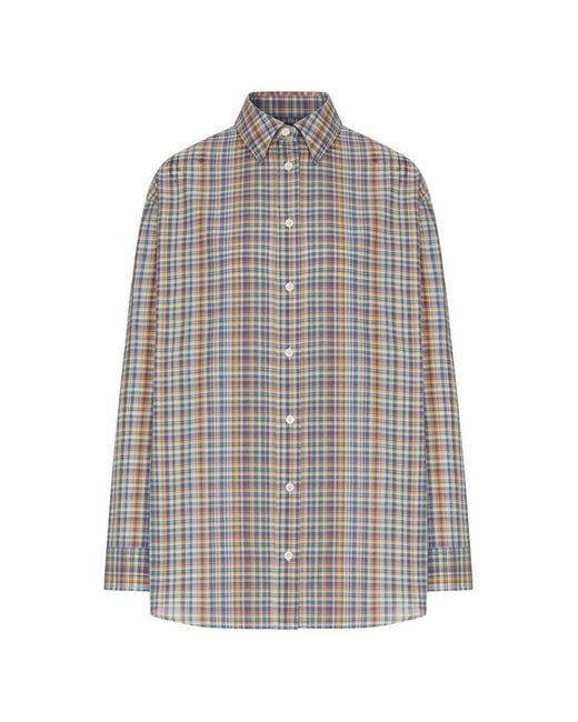 Totême Gray Checked Button-Down Shirt