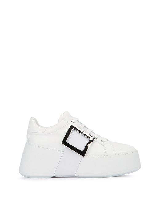 Roger Vivier White Viv Skate High Abs Met Sneakers