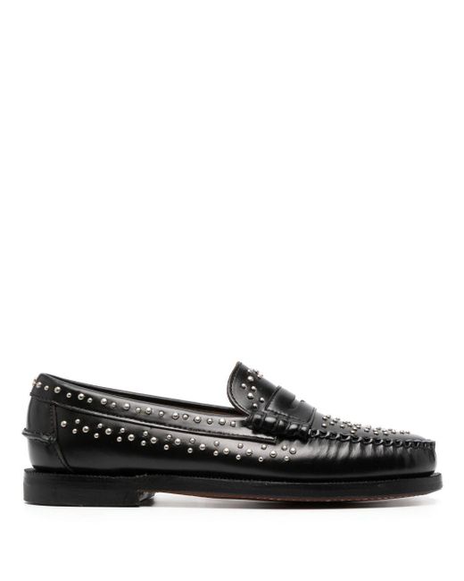 Sebago Dan Studs Zwarte Lederen Loafers in het Black