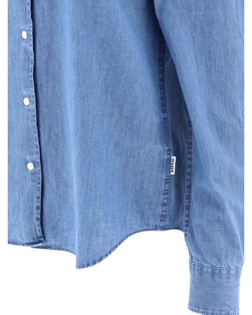 Aspesi Blue Hemd im leichten Jeans