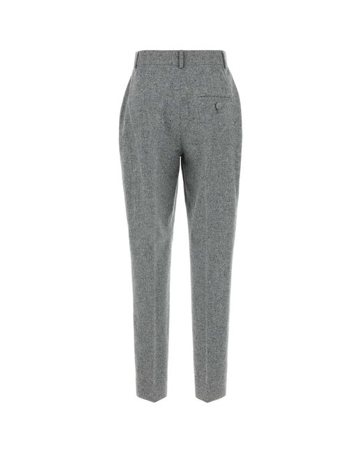 Moschino Gray Melange Silk Blend Pant