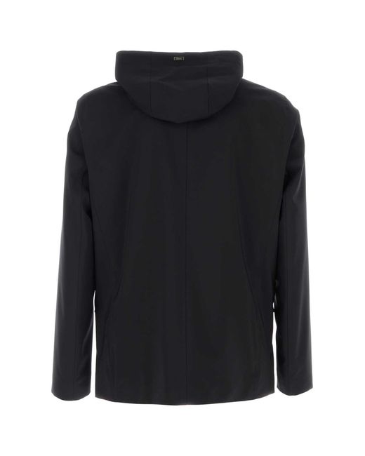 Herno Black Blazer Cappuccio for men