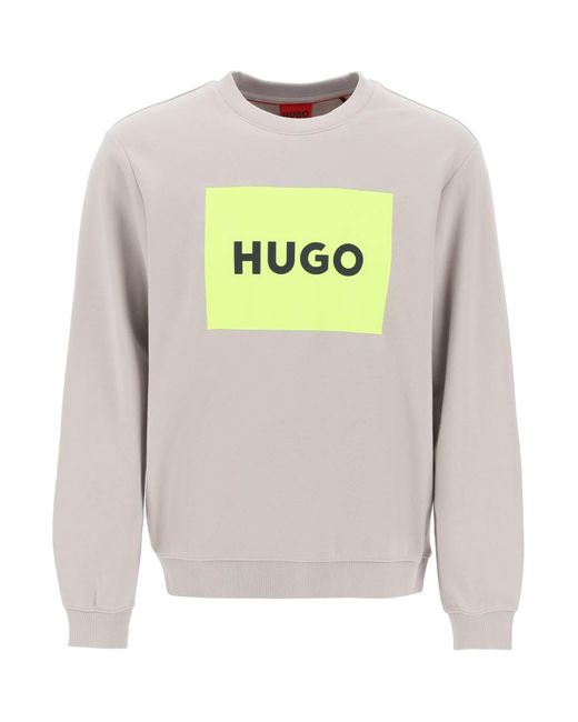 HUGO Duragol Logo Box Sweatshirt in het Gray voor heren