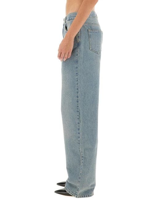Moschino Blue Relaxed Wide-Leg Denim Pants
