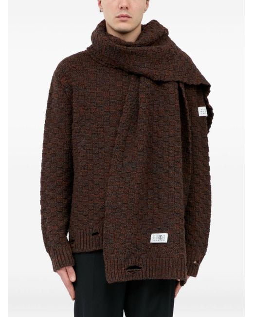 MM6 by Maison Martin Margiela Brown Scarfs for men