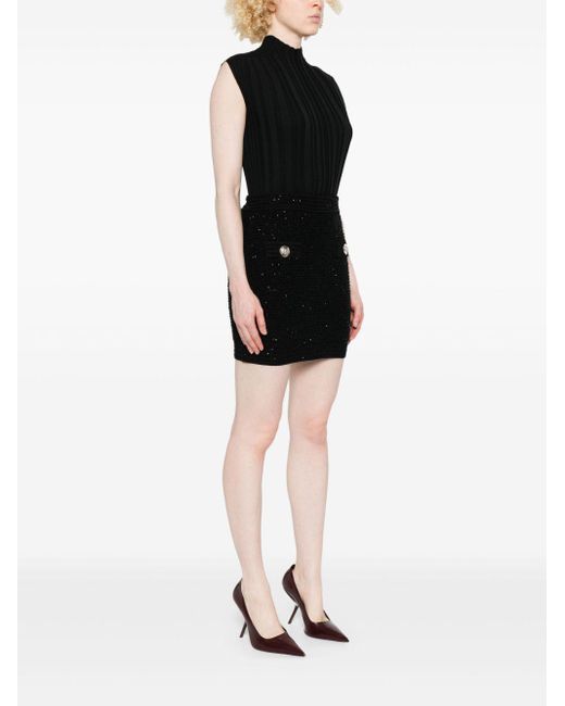 Balmain Black Viscose Blend Skirts