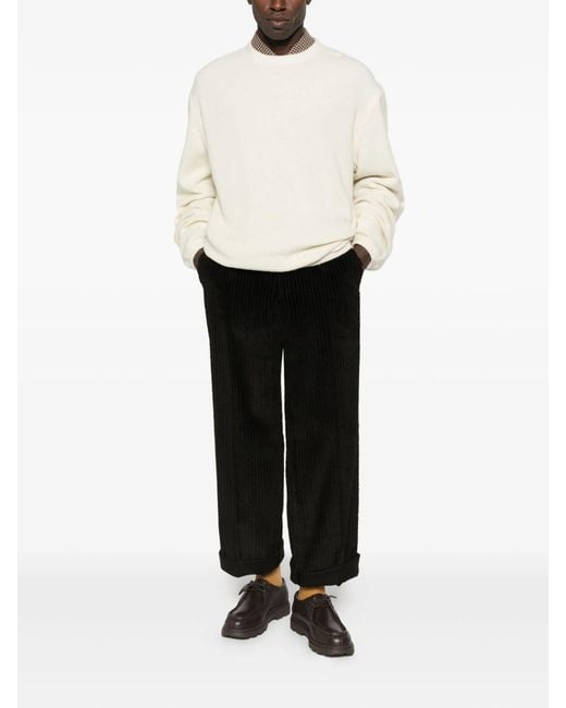 1989 STUDIO White Cut Knit Crewneck for men