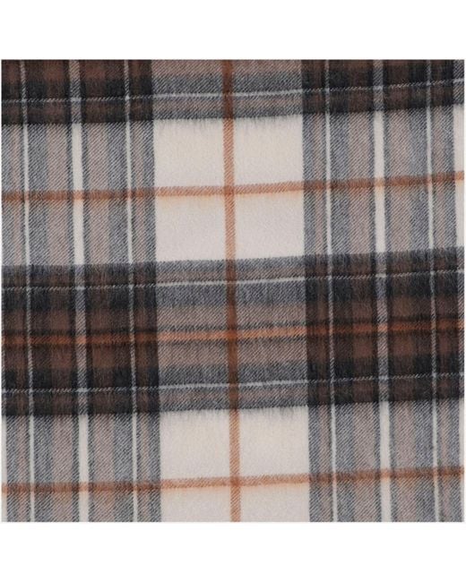 Alex Begg Gray Cashmere Scarf With Check Pattern for men