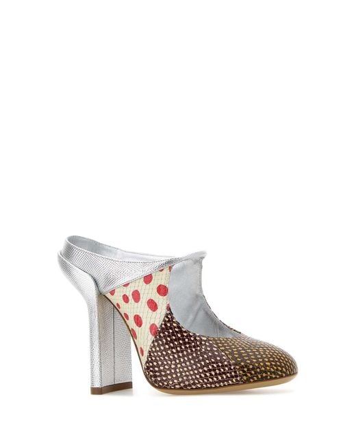 Dries Van Noten Pink Printed Mules