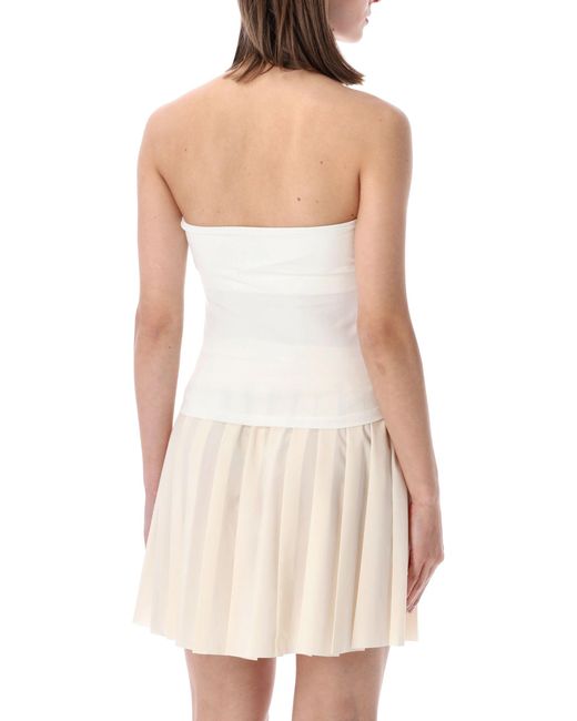 Nike White Fitted Bandeau Top With Logo