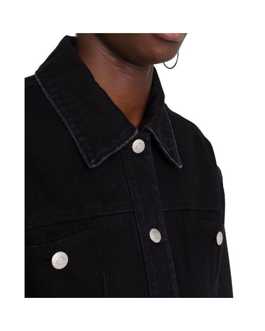 McQueen Black Cropped Denim Jacket For