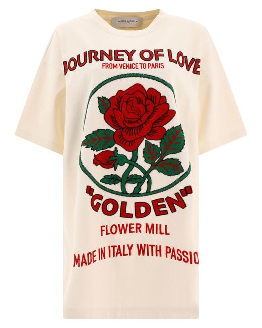 Golden Goose Deluxe Brand "dafne" T -shirtstijljurk in het Red