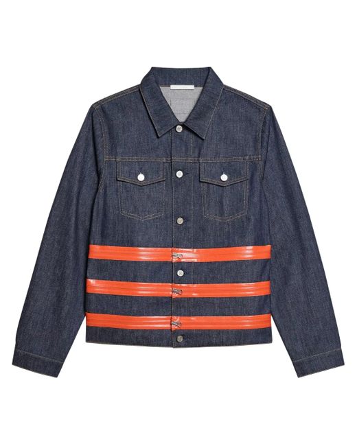 Helmut Lang Blue 3 Zip Trucker.Bklyn