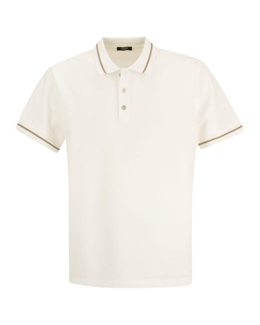 Peserico Pesico Katoume Pique Polo Shirt in het White voor heren