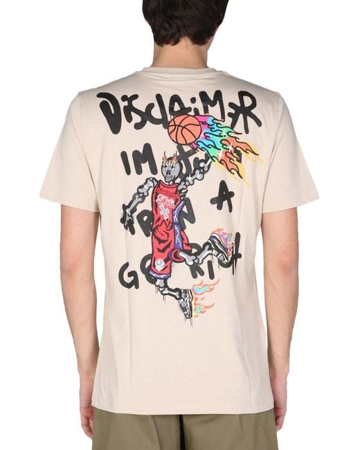 DISCLAIMER Natural T-Shirt With Logo Print for men