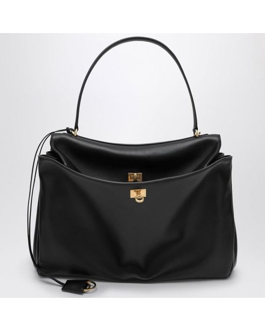 Balenciaga Black Smooth Calfskin Large Rodeo Bag