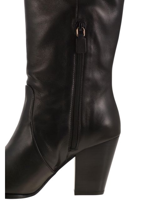 Stuart Weitzman Black Jolene Lederstiefel